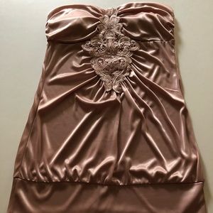 Satin and lace tube top